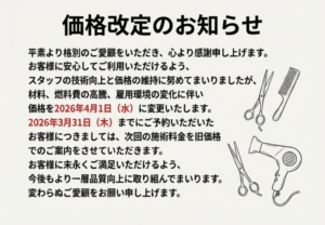 2026.4〜のお知らせ